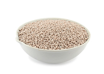 Composite mineral fertilizers in a chemical porcelain cup