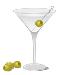 Cocktail Dry Martini isolated on white background