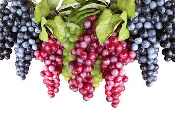 Plastic grape fruit, decorated isolate white background.