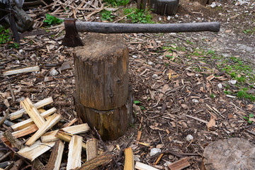 Axe and firewood