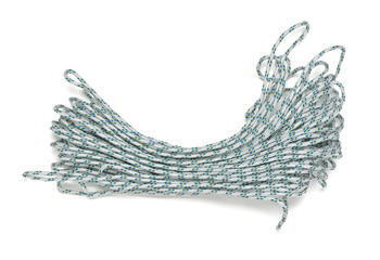 Rope in bobbin isolated on white bachground.