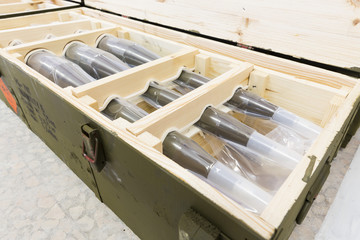 Obraz na płótnie Canvas Rocket-propelled grenades in a box
