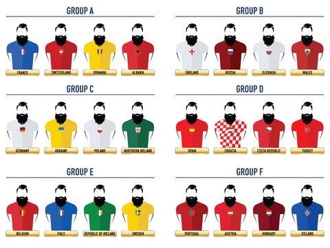 Euro France Football 2016. Hipster Icons.