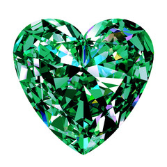 Green Emerald Heart - 112246831