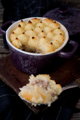 Potato baked pudding with meat
