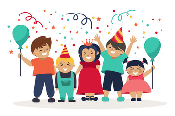 Fototapeta premium children. celebration. birthday. vector illustration. child.