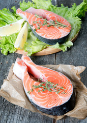 Crude salmon steak
