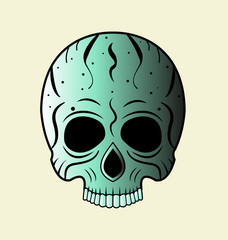 vector illustration of a colored skull for tattoo,teschio colorato vettoriale per tatuaggio