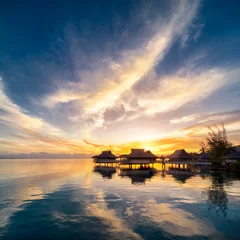 Fototapeten Sonnenuntergang am Meer in der Karibik © eyetronic