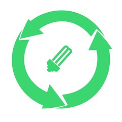 Ampoule &eacute;lectrique dans un symbole recyclage