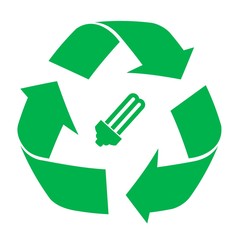 Obraz premium Ampoule électrique dans un symbole recyclage