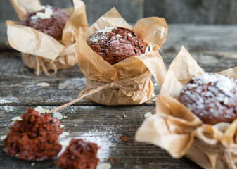 Chocolate muffins with chocolate
