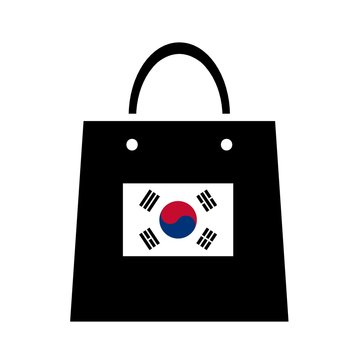 Drapeau de la Corée du Sud sur un sac de shopping