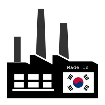 Drapeau de la Corée du Sud dans une usine