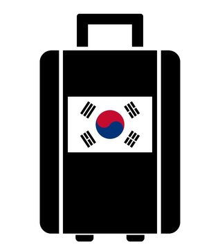 Drapeau de la Corée du Sud sur une valise
