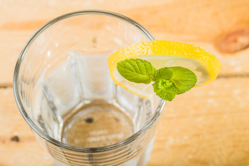 Water with lemon and mint