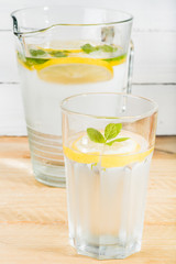 Water with lemon and mint