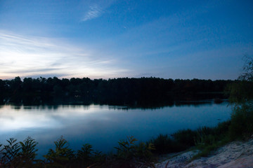 Beautiful colorful sunset on a lake