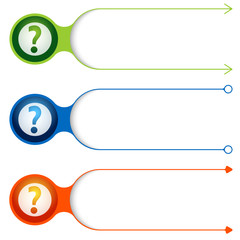 Obraz premium Three vector frames for your text and question mark