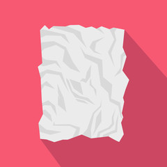 Obraz premium Crumpled paper icon, flat style