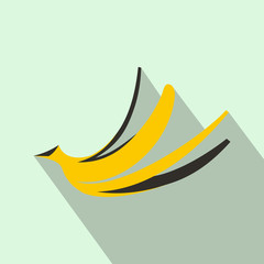 Banana peel icon, flat style