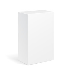 White Product Cardboard Package Box. Illustration Isolated On White Background. Mock Up Template Ready For Your Design. Vector EPS10