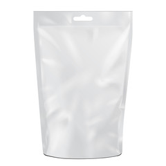 White Blank Sealed Foil Food Pouch Bag Pack Vector EPS10