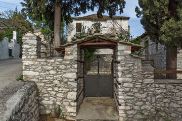 Entrance of old houses in village of Theologos,Thassos island, East Macedonia and Thrace, Greece  
