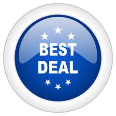best deal icon, circle blue glossy internet button, web and mobile app illustration