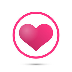 Heart in circle sign red icon, Vector illustration