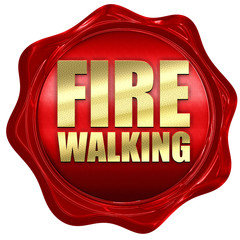 fire walking, 3D rendering, a red wax seal