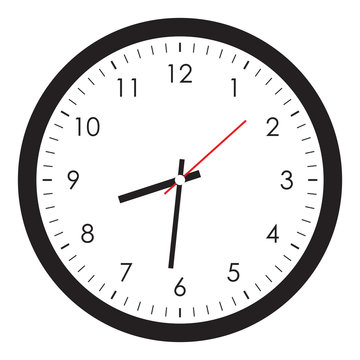 Simple clock image isolated on white background, vector illustration.