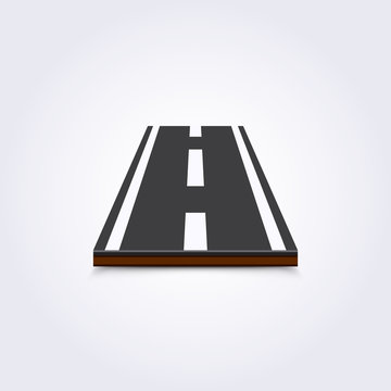 Road icon 3d on a white background, Vector illustration