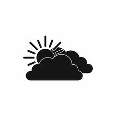 Sun and cloud icon, simple style