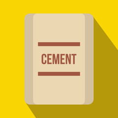 One bag of cement icon, flat style