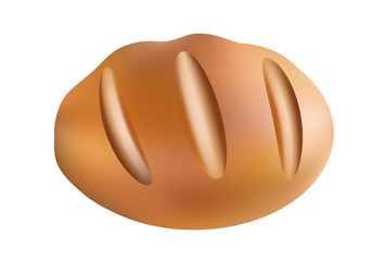 French bread on white background