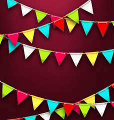 Party Background with Colorful Bunting Flags for Holidays