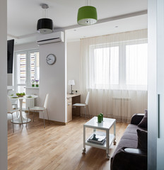 Interior of modern apartment in scandinavian style