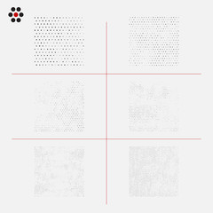 Set of distressed halftone textures.