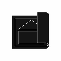 Building plan icon, simple style