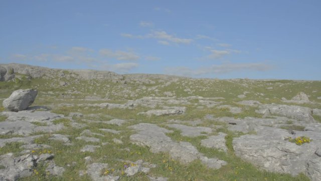 Famous Burren National Park Landscape In County Clare, Ireland, Special Area of Conservation - Flat video profile.
