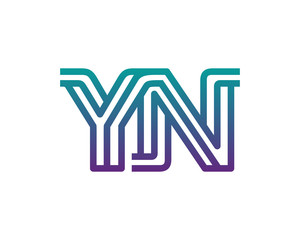 YN lines letter logo 
