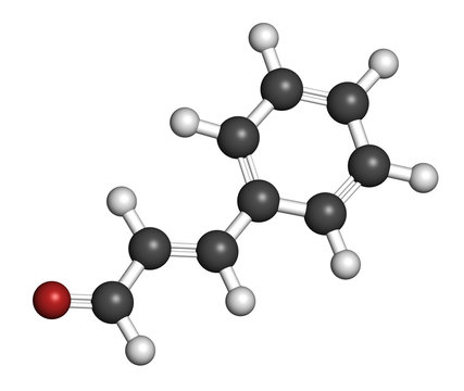 Cinnamaldehyde (cinnamic aldehyde) cinnamon flavor molecule. 