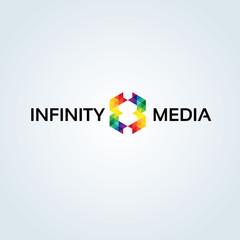 Creative logo,Play logo. Media logo. Sound logo design,multimedia logo,Game play logo.play icon.infinity logo. vector logo template.