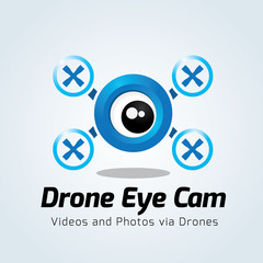 Drone Logo. Eye logo design template. vector logo template.