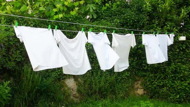 laundry hanging out to dry outdoors