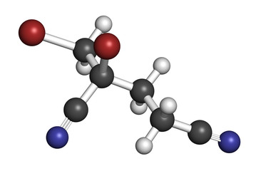 Methyldibromo glutaronitrile preservative molecule. 