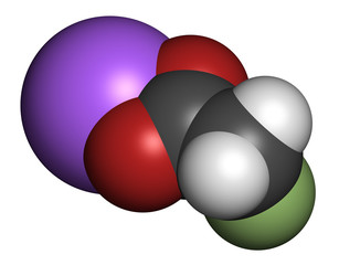 Sodium fluoroacetate pesticide (1080), chemical structure.