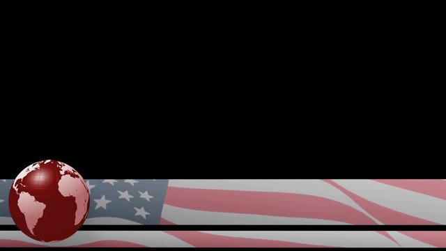 News lower third US USA America flag world globe 3rd chyron l3rd 4k