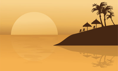 Obraz premium Summer holiday in beach silhouette